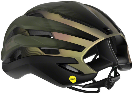 MET Trenta MIPS Road Tri/TT Helmet Safe-T Orbital Matte Olive Iridescent, Large