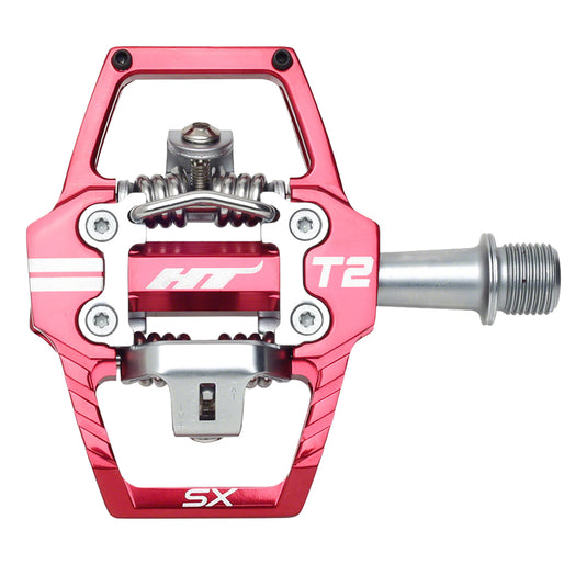 HT-Components-T2-SX-Pedals-Clipless-Pedals-with-Cleats-Aluminum-Chromoly-Steel-PEDL1507-Bicycle-Pedals