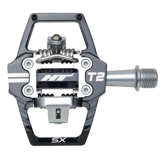 HT-Components-T2-SX-Pedals-Clipless-Pedals-with-Cleats-Aluminum-Chromoly-Steel-PEDL1510-Bicycle-Pedals