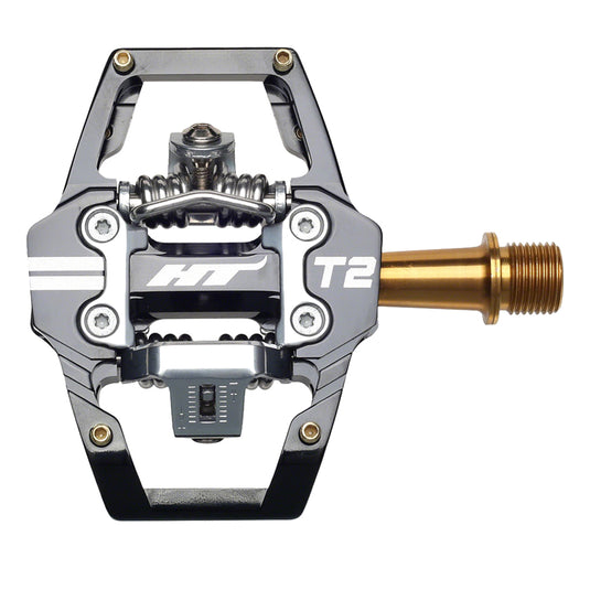 HT-Components-T2T-Pedals-Clipless-Pedals-with-Cleats-Aluminum-Titanium-PEDL1467-Bicycle-Pedals