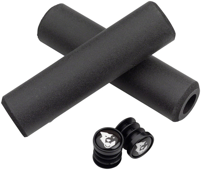 Load image into Gallery viewer, Wolf Tooth Fat Paw Grips, Black Large Diameter Silicone Bike Grip
