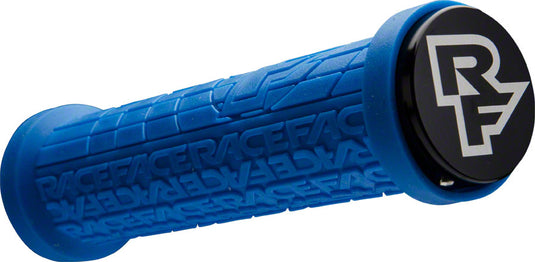 RaceFace Grippler Grips Blue Lock On 33mm Directional Ramped Logo Flangeless