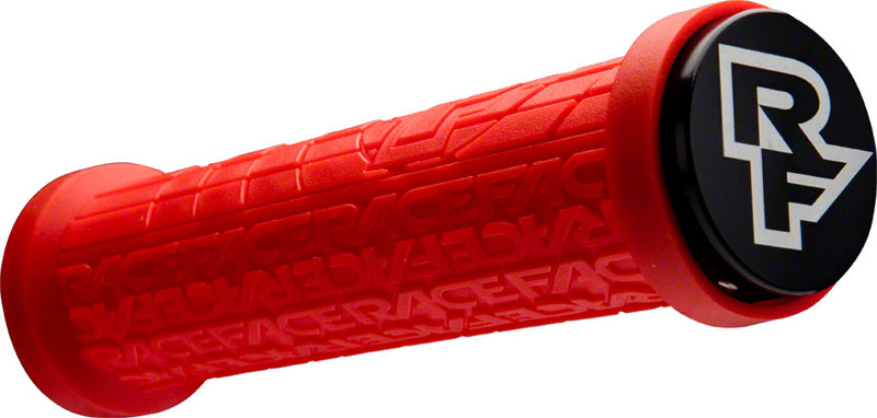 Load image into Gallery viewer, RaceFace Grippler Grips Red Lock-On 30mm 137mm Round Dual Clamp Ramped Profile
