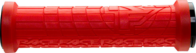 Load image into Gallery viewer, RaceFace Grippler Grips Red Lock-On 33mm 137mm Round Dual Clamp Ramped Profile
