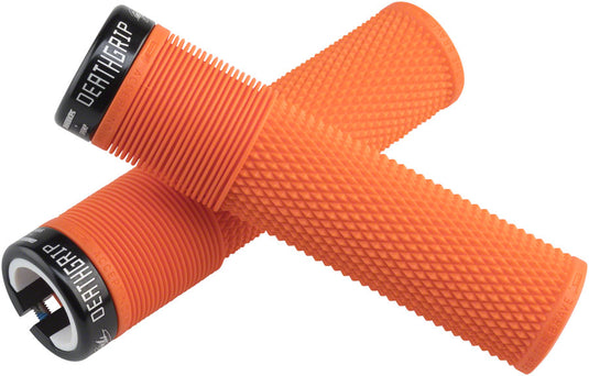 DMR DeathGrip Flangeless Grips - Thick, Lock-On, Orange