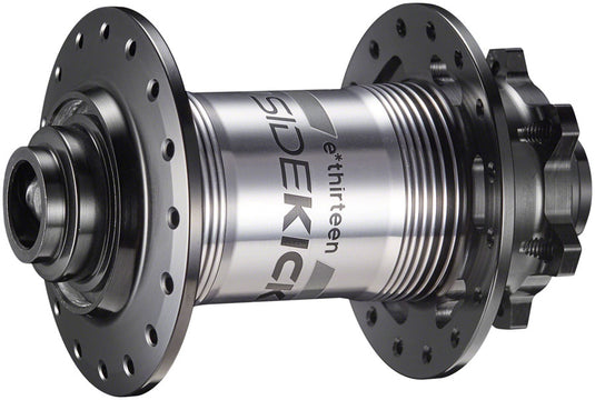 e*thirteen Sidekick Front Hub - 15/20 x 110mm, 6-Bolt Disc, Black/Sterling Silver, 32H