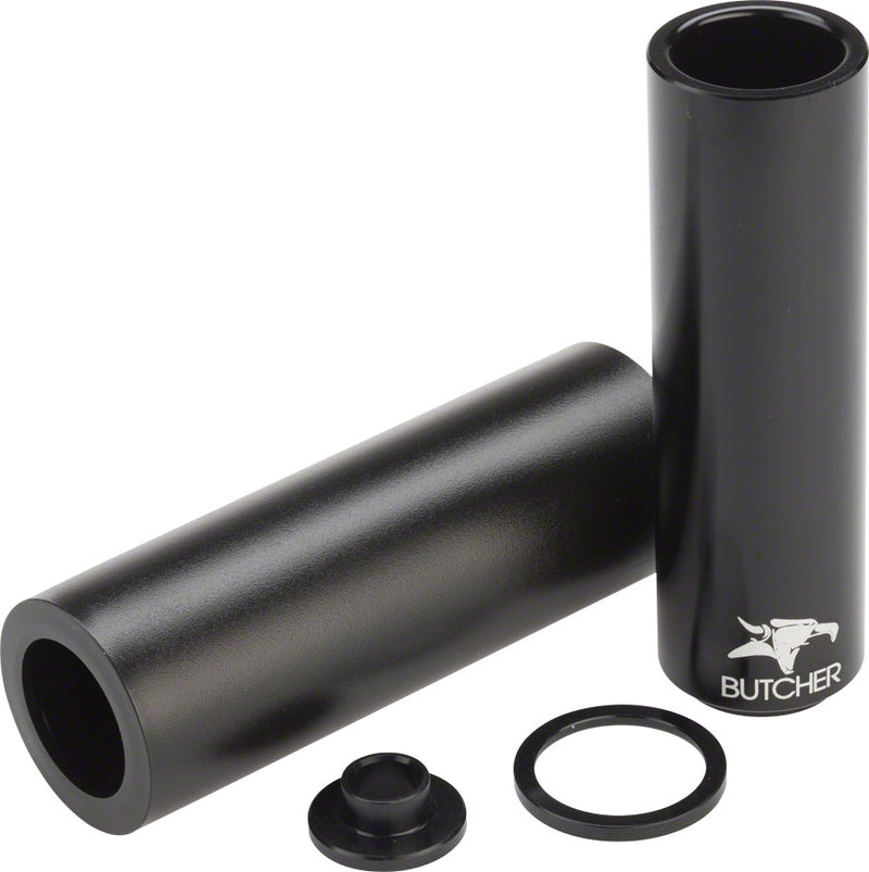 Load image into Gallery viewer, Animal Butcher Peg Aluminum with Plastic Sleeve 4.5 Long 14mm with 10mm Adaptor Black
