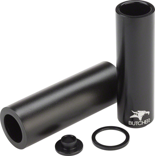 Animal Butcher Peg Aluminum with Plastic Sleeve 4.5 Long 14mm with 10mm Adaptor Black