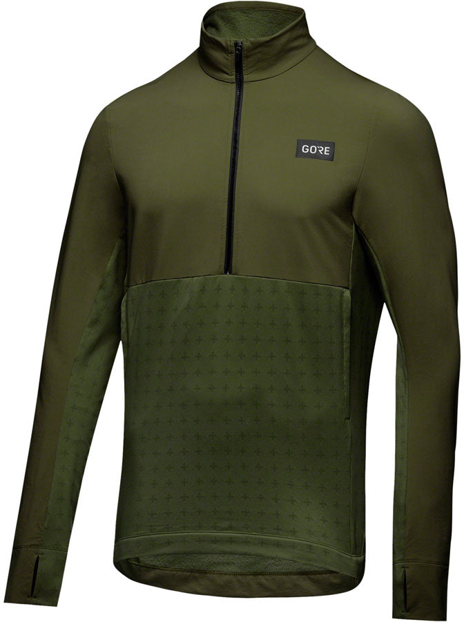 Load image into Gallery viewer, Gorewear Trail KPR Hybrid 1/2-Zip Jersey - Utility Green, Men&#39;s, Medium
