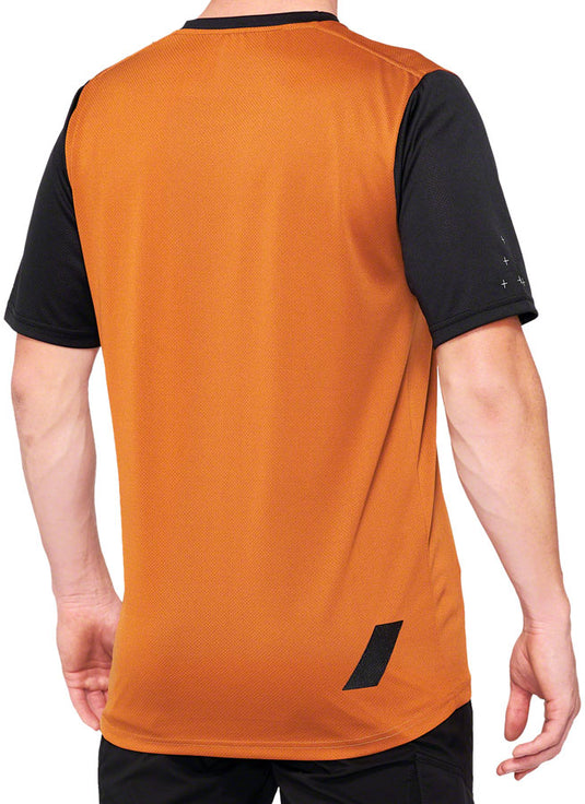 100% Ridecamp Jersey - Terracotta/Black, Medium Polyester Mesh Fabric