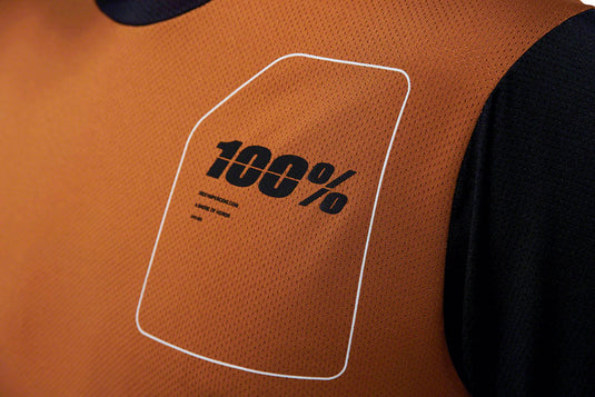 100% Ridecamp Jersey - Terracotta/Black, Medium Polyester Mesh Fabric