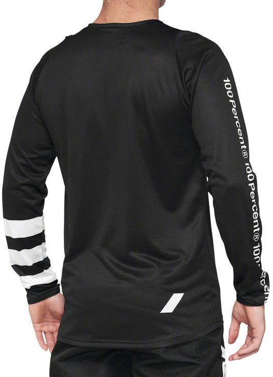 100% R-Core Jersey - Black/White, Long Sleeve, Men's, Small