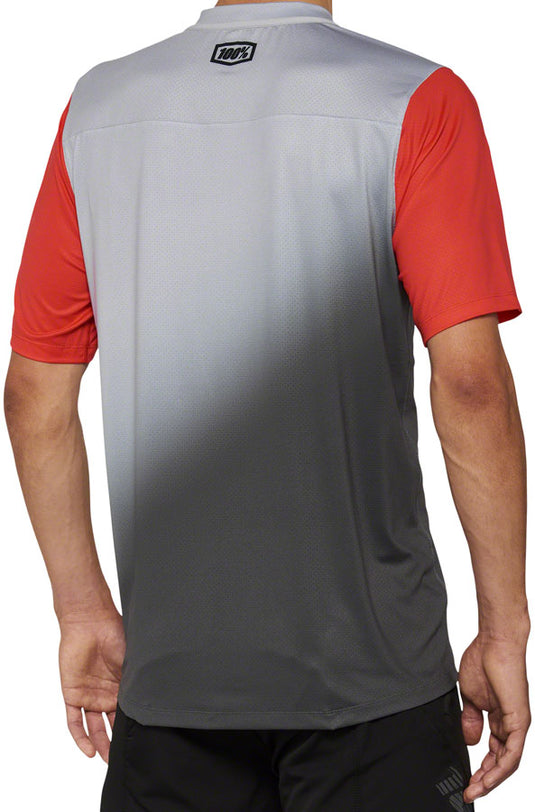 100% Celium Jersey - Gray/Red, Short Sleeve, Men's, Large