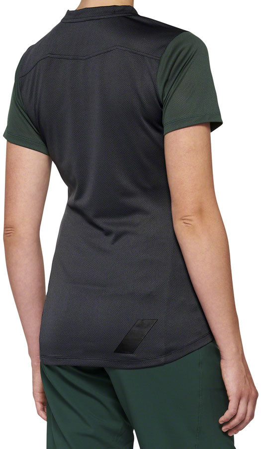 100% Ridecamp Jersey - Charcoal/Green, Short Sleeve, Women's, Small