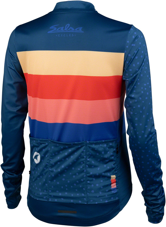 Load image into Gallery viewer, Salsa Team Polytone Women&#39;s Long Sleeve Jersey - Dark Blue, w/ Stripes, 2X-Large
