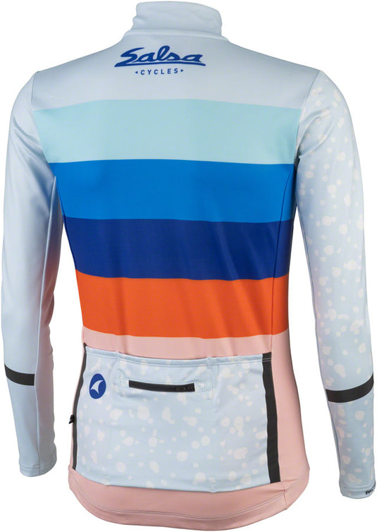 Salsa Arctica Men's Long Sleeve Jersey - Light Blue, w/Stripes, Small