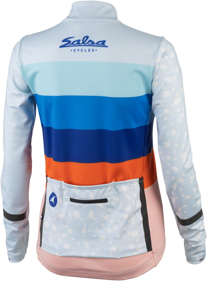 Load image into Gallery viewer, Salsa Arctica Women&#39;s Long Sleeve Jersey - Light Blue, w/Stripes, Medium
