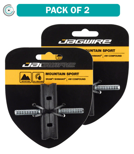 Jagwire-Mountain-Sport-Smooth-Brake-Shoe-Non-Threaded-Post-Mountain-Bike-BR1350PO2-Bicycle-Brake-Pads