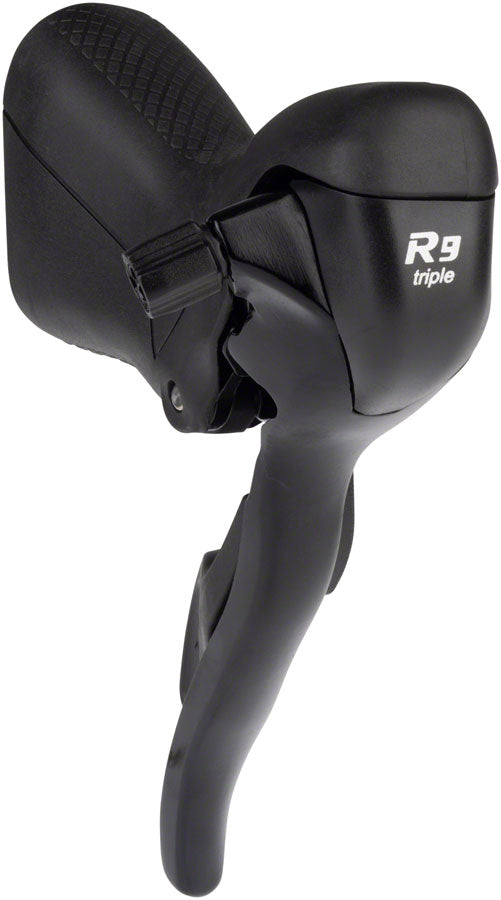 microSHIFT R9 Left Drop Bar Shift Lever - Triple, Shimano Compatible, Black