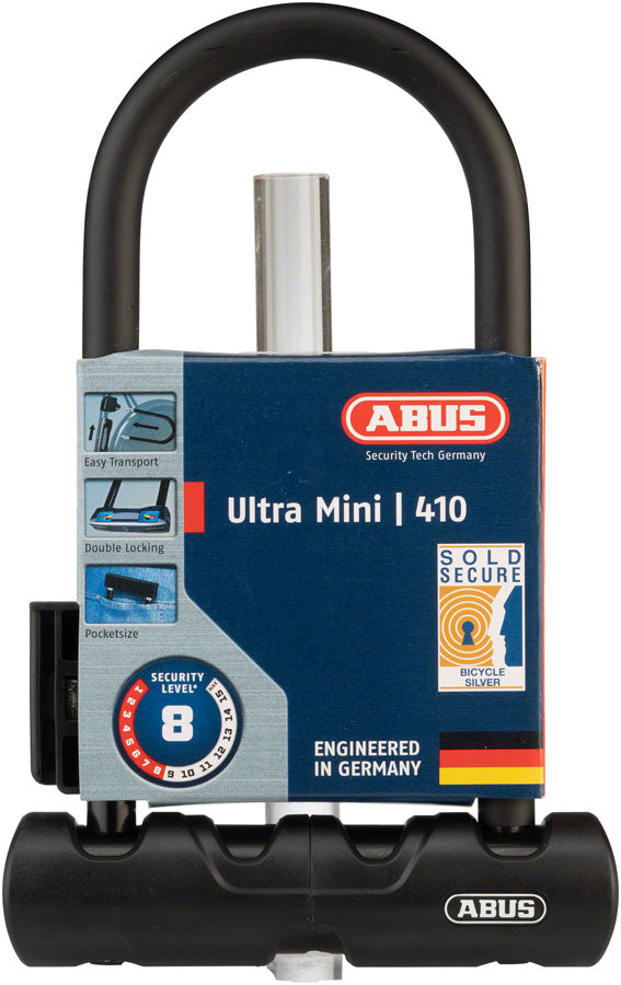 Load image into Gallery viewer, Abus Ultra 410 U-Lock 3.9 x 7 Keyed Black Includes Bracket 2 Keys Included
