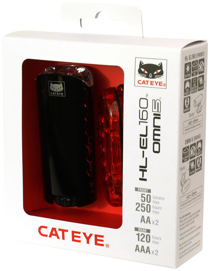 Load image into Gallery viewer, CatEye-HL-EL160-Omni-5-Headlight-Taillight-Set-Headlight-&amp;-Taillight-Set-Flash-LGST0274
