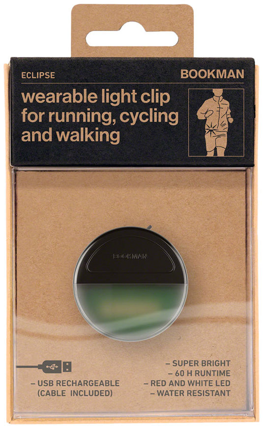 Bookman Eclipse Clip-On Light - Rechargable, Black