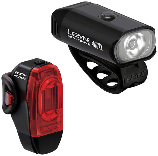 Lezyne-Mini-Drive-400Xl-KTV-Drive-Pro-Light-Set-Headlight-&-Taillight-Set-Flash-HDLG0535