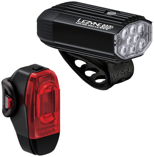 Lezyne-Micro-Drive-800-KTV-Drive-Light-Set-Headlight-&-Taillight-Set-Flash-LGST0289