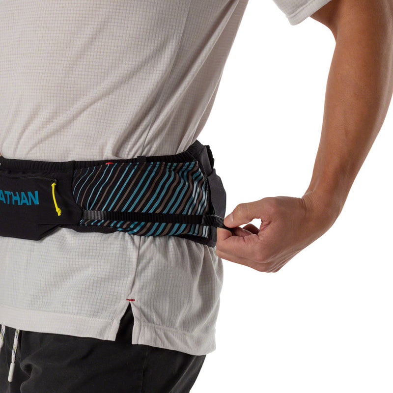 Load image into Gallery viewer, Nathan Pinnacle Running Belt - Black/Blue, 2X-Small/X-Small
