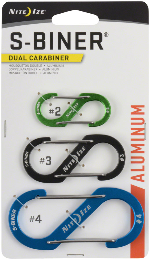 Nite Ize S-Biner Aluminum Dual Carabiner: 3-Pack, Assorted Anodized Colors