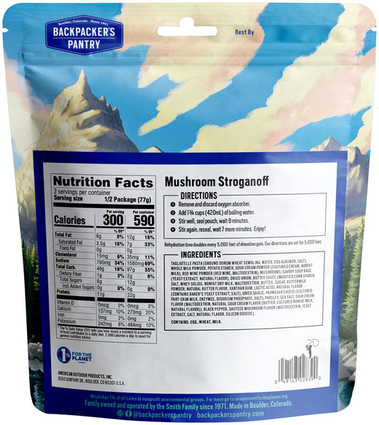 Pack of 2 Backpacker's Pantry Mushroom Stroganoff - 2 Servings