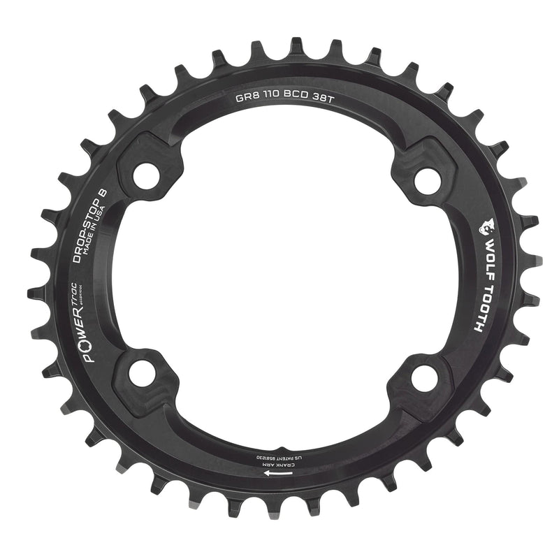 Load image into Gallery viewer, Wolf Tooth Elliptical Aero 110 Asymmetric BCD Chainring - 46t, 110 Asymmetric BCD, 4-Bolt, Drop-Stop ST, For Shimano GRX
