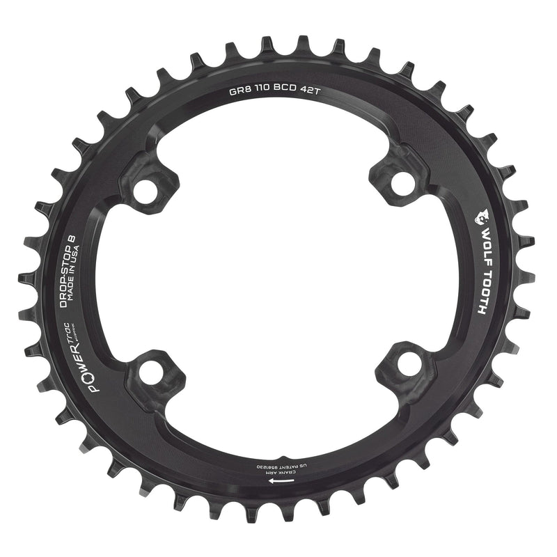 Load image into Gallery viewer, Wolf Tooth Oval 110 BCD Asymmetric 4-Bolt Chainrings for Shimano GRX Cranks
