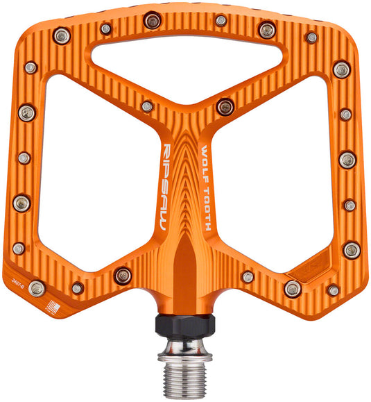 Wolf Tooth Ripsaw Aluminum Pedals - Platform, Aluminum, 9/16", Black, Orange