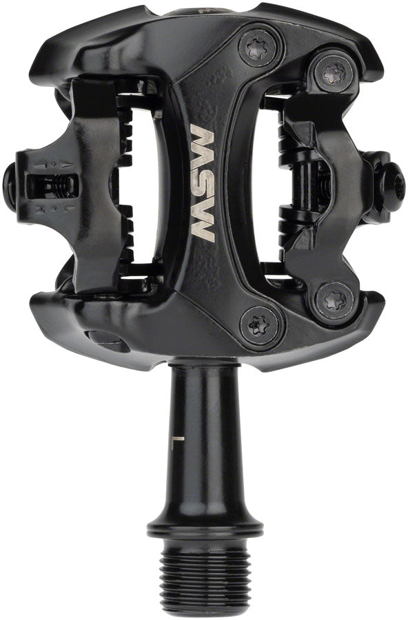 Load image into Gallery viewer, MSW Flash II Pedals - Dual Sided Clipless, Aluminum, 9/16&quot;, Black
