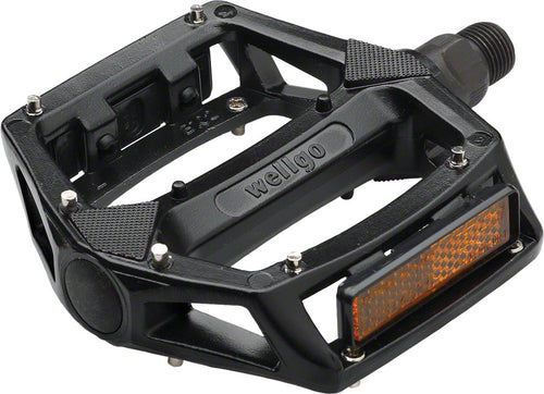 Wellgo-B087-Pedals-Flat-Platform-Pedals-Aluminum-Chromoly-Steel-PD1600-Bicycle-Pedals