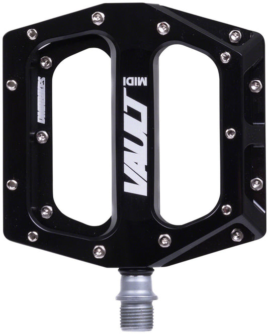 DMR Vault MIDI Platform Pedals 9/16" Concave Alloy Body Removable Pins Gloss Blk