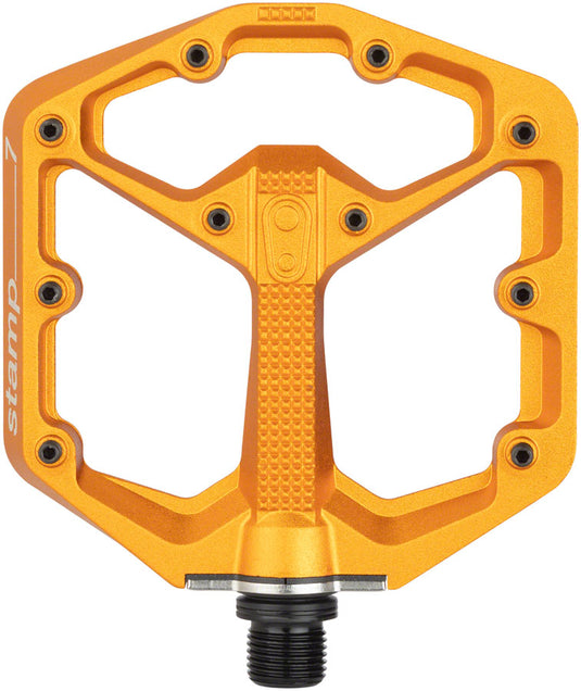 Crank Brothers Stamp 7 Platform Pedals 9/16" Aluminum Body Hex Pins Orange Small