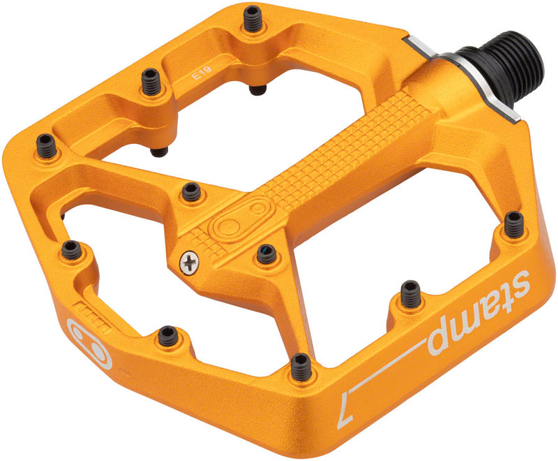 Load image into Gallery viewer, Crank Brothers Stamp 7 Platform Pedals 9/16&quot; Aluminum Body Hex Pins Orange Small
