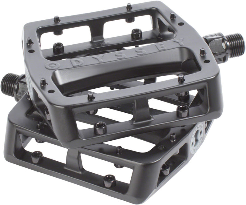 Load image into Gallery viewer, Odyssey-Grandstand-Pedals-Flat-Platform-Pedals-Aluminum-Chromoly-Steel-PD9145-Bicycle-Pedals
