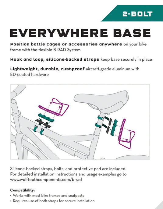 Wolf Tooth B-RAD Everywhere Base 2 Lightweight, Durable, Rust-Proof Materials