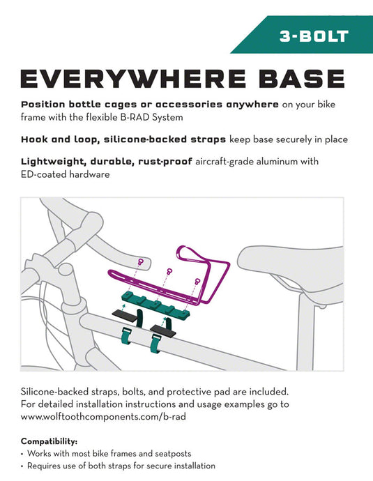 Wolf Tooth B-RAD Everywhere Base 3 Lightweight, Durable, Rust-Proof Materials