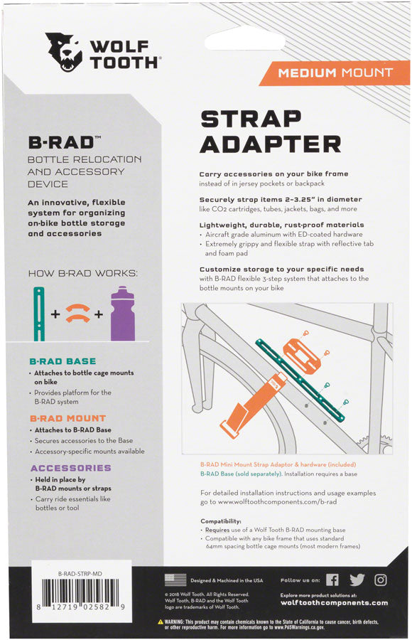 Load image into Gallery viewer, Wolf Tooth B-RAD Accessory Strap Mount Includes Strap, Base Plate &amp; Bolts
