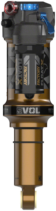 FOX FLOAT X Factory Rear Shock - Trunnion Metric, 185 x 55 mm, 0.4 Spacer, 2-Position Lever, EVOL LV, Kashima Coat