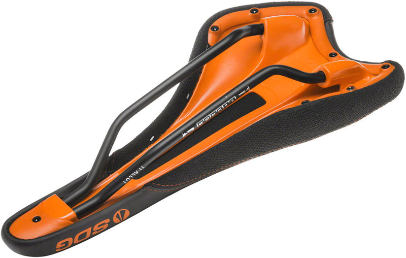 Load image into Gallery viewer, SDG Radar Saddle - Black/Orange 138mm Width Cutout Base For Extra Comfort
