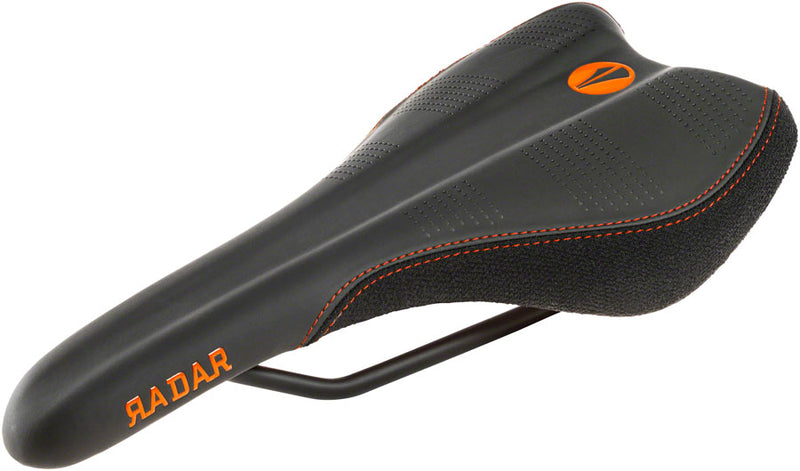 Load image into Gallery viewer, SDG Radar Saddle - Black/Orange 138mm Width Cutout Base For Extra Comfort
