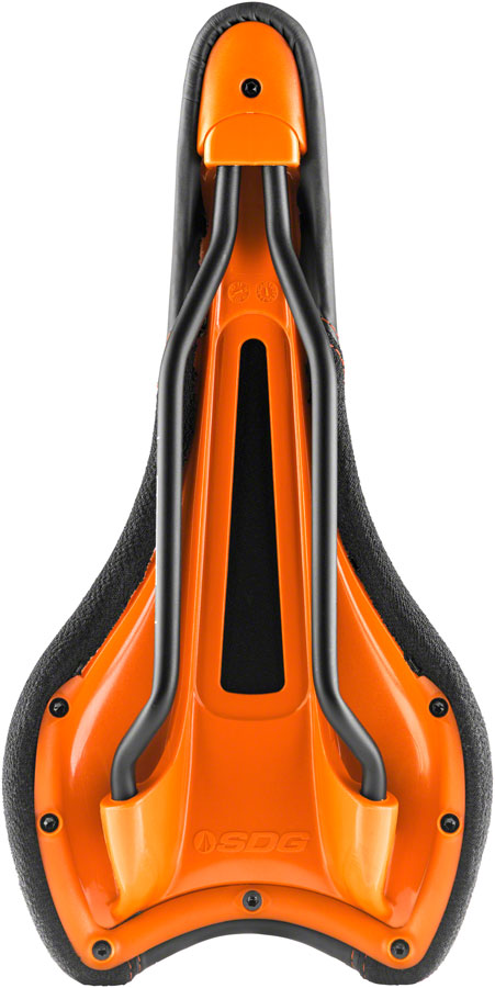 Load image into Gallery viewer, SDG Radar Saddle - Black/Orange 138mm Width Cutout Base For Extra Comfort
