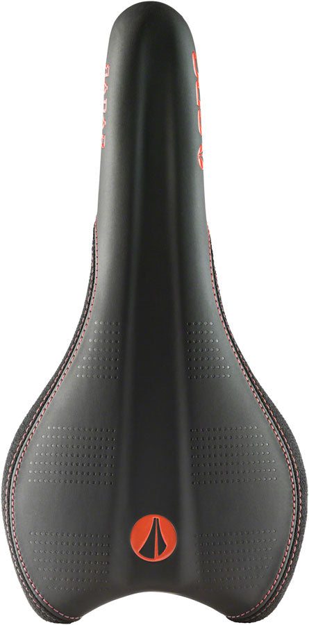 SDG Radar Saddle - Black/Orange 138mm Width Cutout Base For Extra Comfort