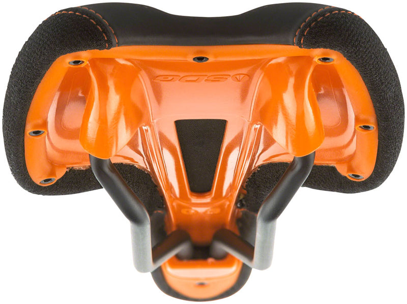 Load image into Gallery viewer, SDG Radar Saddle - Black/Orange 138mm Width Cutout Base For Extra Comfort
