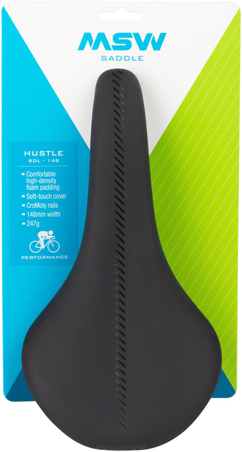 Load image into Gallery viewer, MSW SDL-148 Hustle Performance Saddle - Black Comfortable, High-Density Foam
